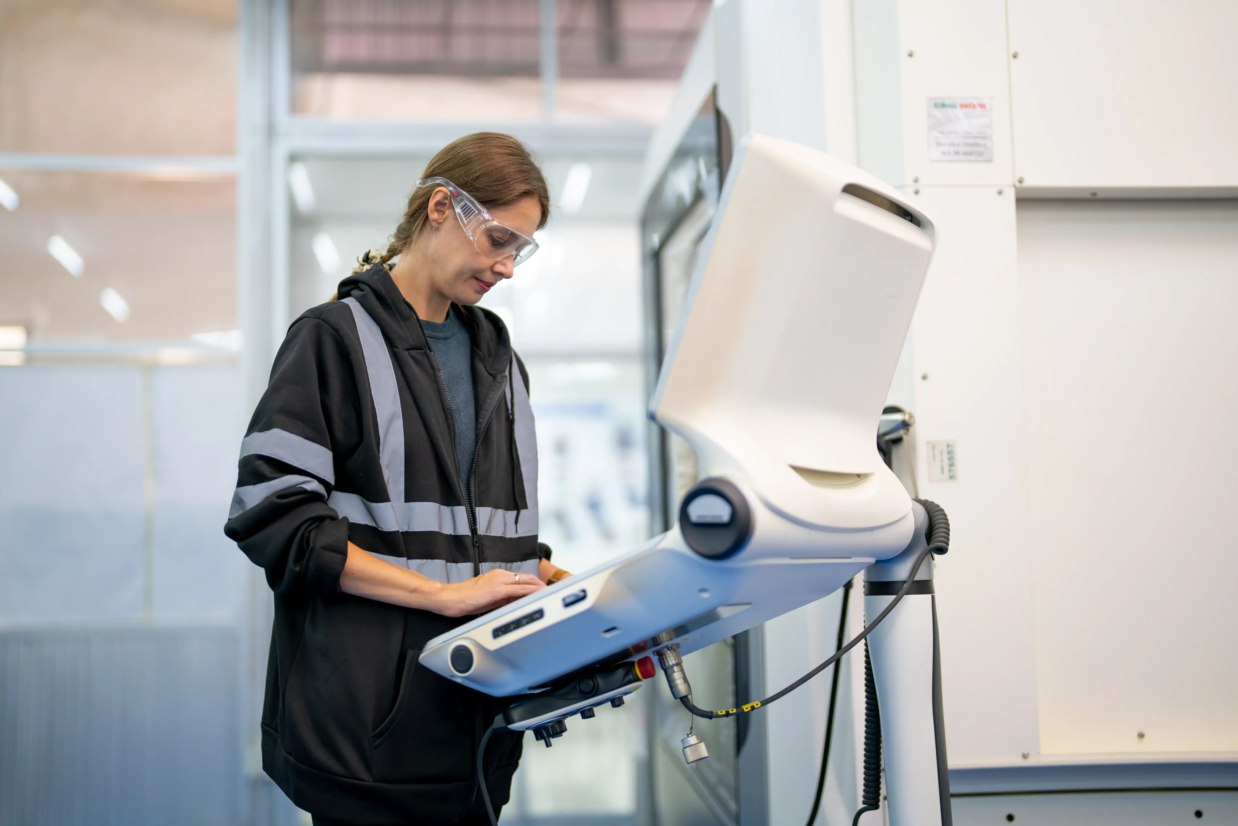 lady in lab with mask,ppe kit